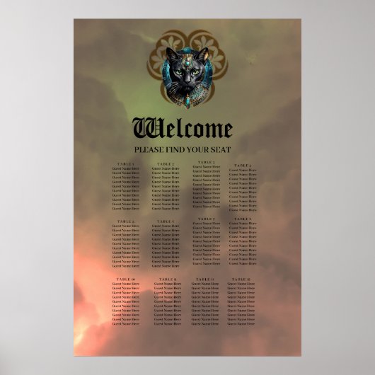 Mystieke kat van Egypte, zwart als de nacht Poster (Voorkant)