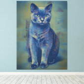 Mystieke Katachtige Canvas Afdruk (Insitu (Houten vloer))