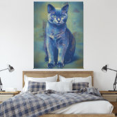 Mystieke Katachtige Canvas Afdruk (Insitu (Slaapkamer))