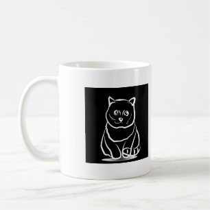 Mystieke Kattenkop – Minimalistische Katachtige Li Koffiemok