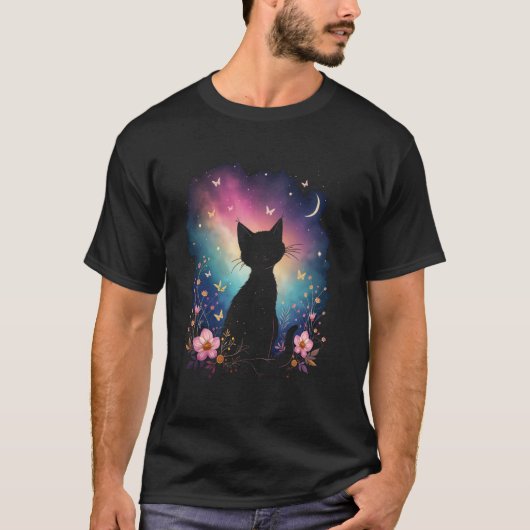 Mystieke kattenkunst t-shirt (Voorkant)