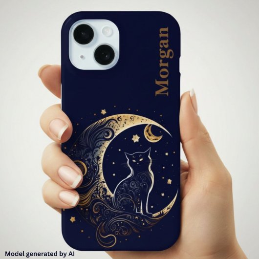 Mystieke Kattenmaan - Persoonlijk Hemels Geschenk Case-Mate iPhone Case
