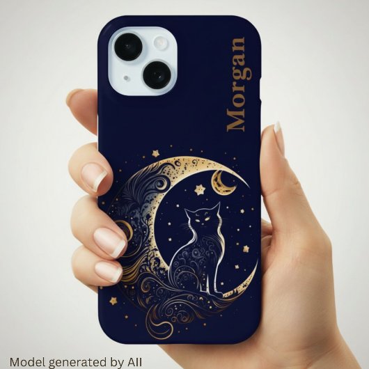 Mystieke Kattenmaan - Persoonlijk Hemels Geschenk Case-Mate iPhone Case