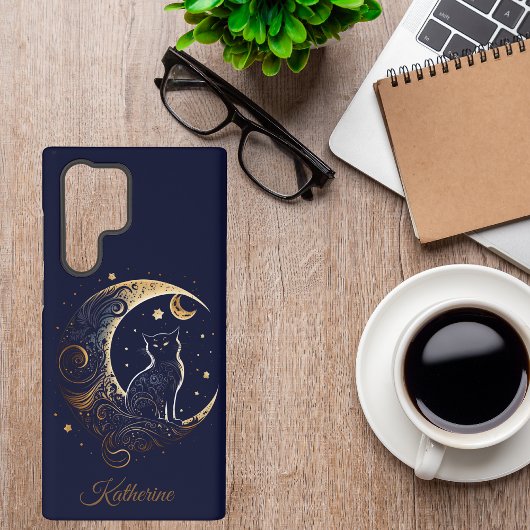 Mystieke Kattenmaan - Persoonlijk Hemels Geschenk Samsung Galaxy Hoesje