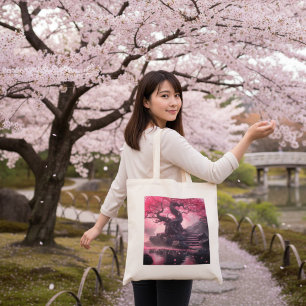 Mystieke Kersenbloesemweg – Betoverd Trapveld  Tote Bag