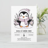 Mystieke kleine pinguïn digitale verjaardag kaart (Staand voorkant)