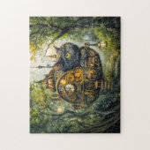 Mystieke klokwerkkat legpuzzel (Verticaal)