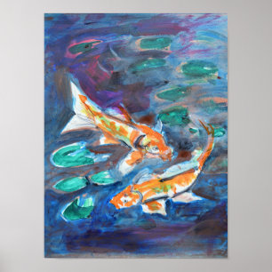 Mystieke Koi Vijver Impressionist Poster