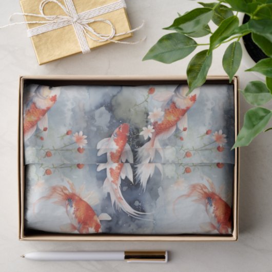 Mystieke Koi Visvijver Decoupage Tissuepapier (Geschenk)