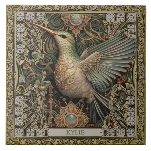 Mystieke kolibrie Tribal Jewel Tribute Tegeltje (Voorkant)