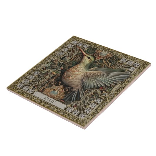 Mystieke kolibrie Tribal Jewel Tribute Tegeltje (Zijkant)