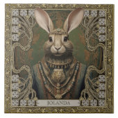 Mystieke konijn geest tribal decoraties tegeltje (Voorkant)