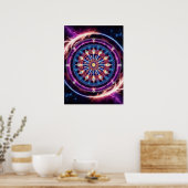Mystieke kosmische dierenriem Mandala - Levendige  Poster (Keuken)