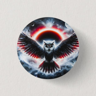 Mystieke Kosmische Hemelse Uil Ronde Button 3,2 Cm
