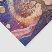 Mystieke Kosmische Levensboom - Spirituele Boho Wa Tissuepapier (Detail)