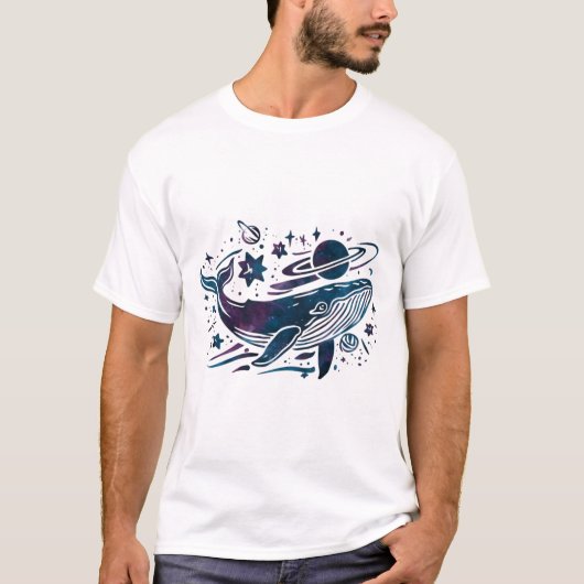 Mystieke kosmische walvis t-shirt (Voorkant)