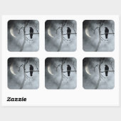 Mystieke kraai vierkante sticker (Vel)