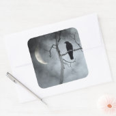 Mystieke kraai vierkante sticker (Envelop)