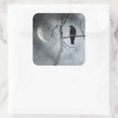 Mystieke kraai vierkante sticker (Tas)