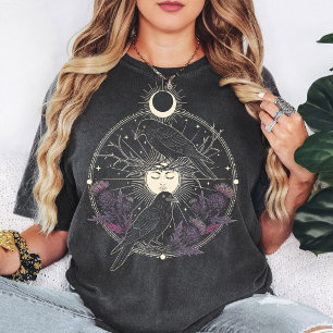 Mystieke Kraaien & Maan Hemels Grafisch T-shirt