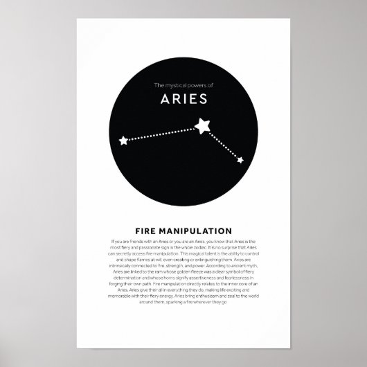 Mystieke Kracht van Ram Astrologie Sterrenbeeld Di Poster (Voorkant)