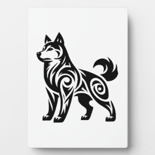 Mystieke Krachtige Tribale Husky Hond Fotoplaat