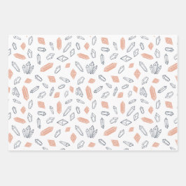 Mystieke kristallen van het heelal inpakpapier vel