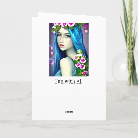 Mystieke Kunst | Mooie blauwe fee verjaardag Kaart (Achterkant)