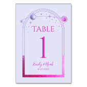 Mystieke Lavendel Roze Zon Maan Astronomie Bruilof Kaart (Voorkant)