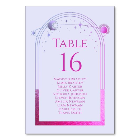 Mystieke Lavendel Roze Zon Maan Astronomie Bruilof Kaart (Voorkant)