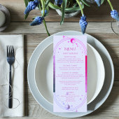 Mystieke Lavendel Roze Zon Maan Astronomie Bruilof Menu