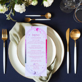 Mystieke Lavendel Roze Zon Maan Astronomie Bruilof Menu