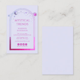 Mystieke Lavendel Roze Zon Maan Astronomie Ruimte Visitekaartje