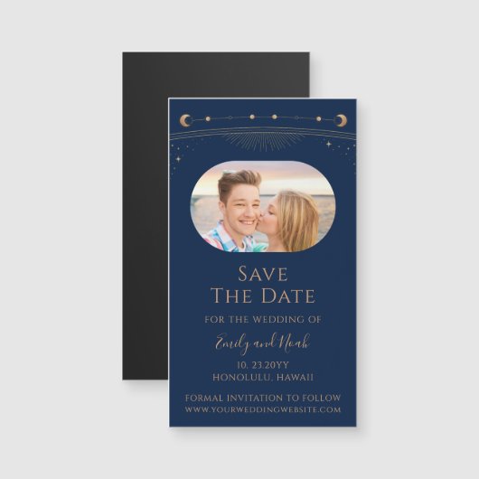 Mystieke Lavendel Roze Zon Maan Star Save The Date (Voorkant / Achterkant)