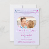 Mystieke Lavendel Roze Zon Maan Star Space Save The Date (Voorkant)