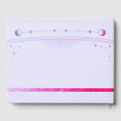 Mystieke Lavendel Roze Zon Maan Sterren Bruiloft Gastenboek (Achterkant)