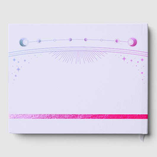 Mystieke Lavendel Roze Zon Maan Sterren Bruiloft Gastenboek (Achterkant)
