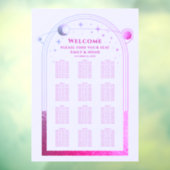 Mystieke Lavendel Roze Zon Maan Sterren Bruiloft Raamsticker (Vel 3)