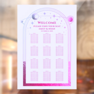 Mystieke Lavendel Roze Zon Maan Sterren Bruiloft Raamsticker