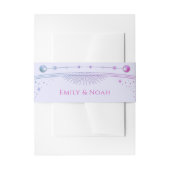 Mystieke Lavendel Roze Zon Maan Sterren Bruiloft Uitnodigingen Wikkel (Voorkant Voorbeeld)