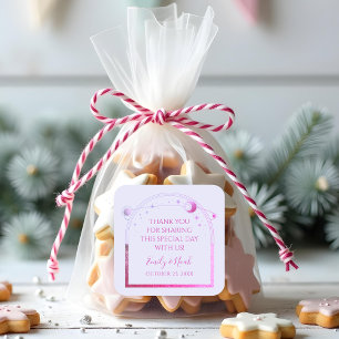 Mystieke Lavendel Roze Zon Maan Sterren Bruiloft Vierkante Sticker