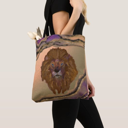 Mystieke leeuw tote bag (Dichtbij)