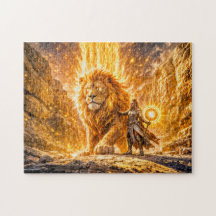 Mystieke Leeuw Zodiac in Vuurrijk Fantasie Scene