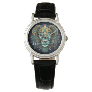 Mystieke Leeuw Zodiac Kunst  Horloge