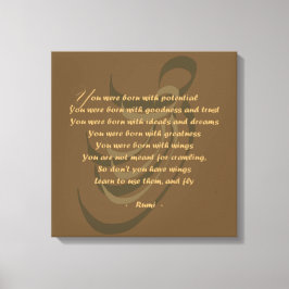 Mystieke Letters Rumi Wijsheid Canvas Afdruk