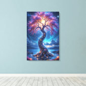 Mystieke levensboom en hemelse tuin canvas afdruk (Insitu (Houten vloer))