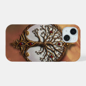 Mystieke Levensboom iPhone 15 Case (Achterkant horizontaal)