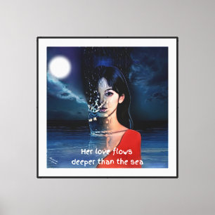 Mystieke Liefde Digitale Kunst, Opgespannen Canvas Afdruk