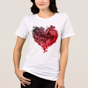 Mystieke Liefdeshart Rode Draaikolk Hart Tri-Blend Shirt