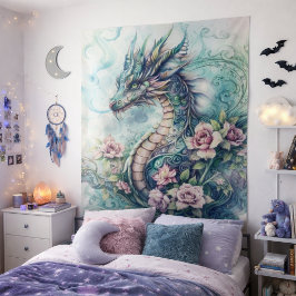 Mystieke Lotus Draak Wandkleed